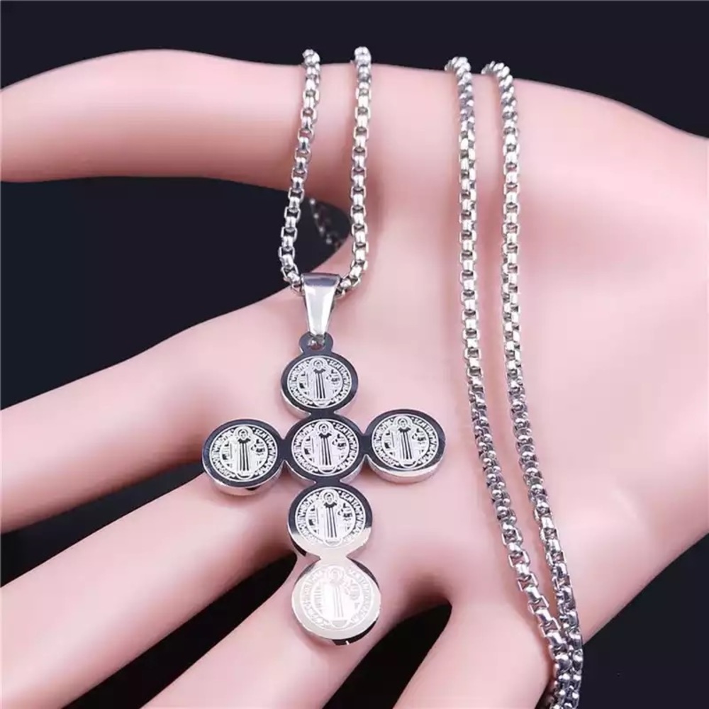 Christian Cross Pendant Chain Necklace - Picture 2 of 12